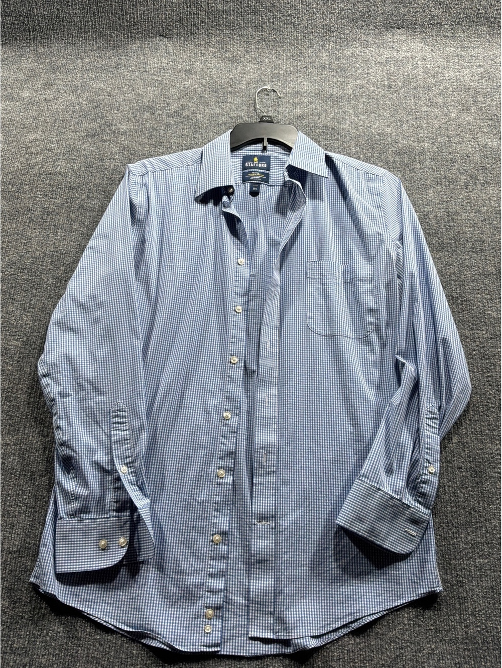 Stafford blue check dress shirt